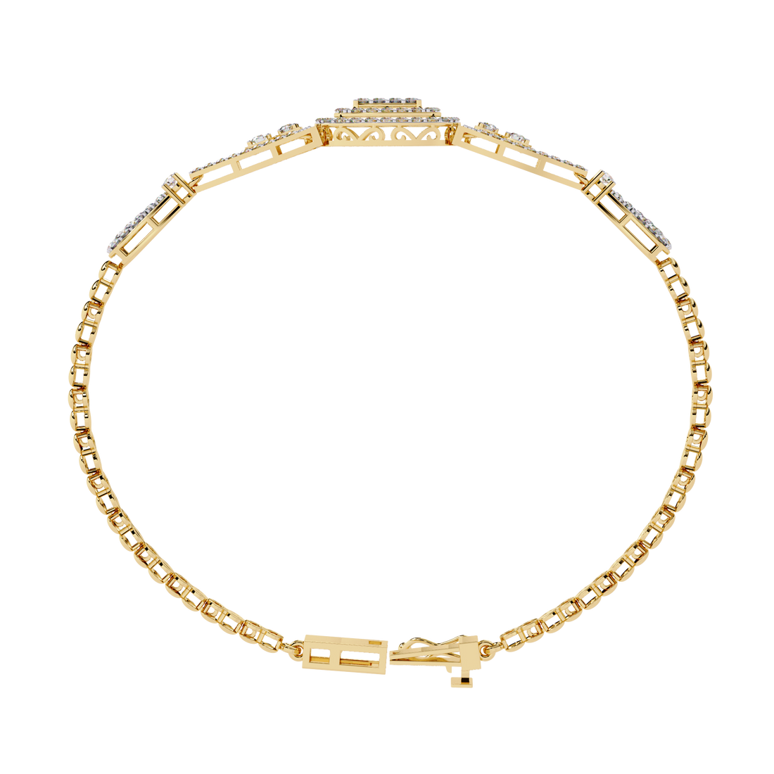 Vintage Cushion Halo Lab Grown Diamond Bracelet