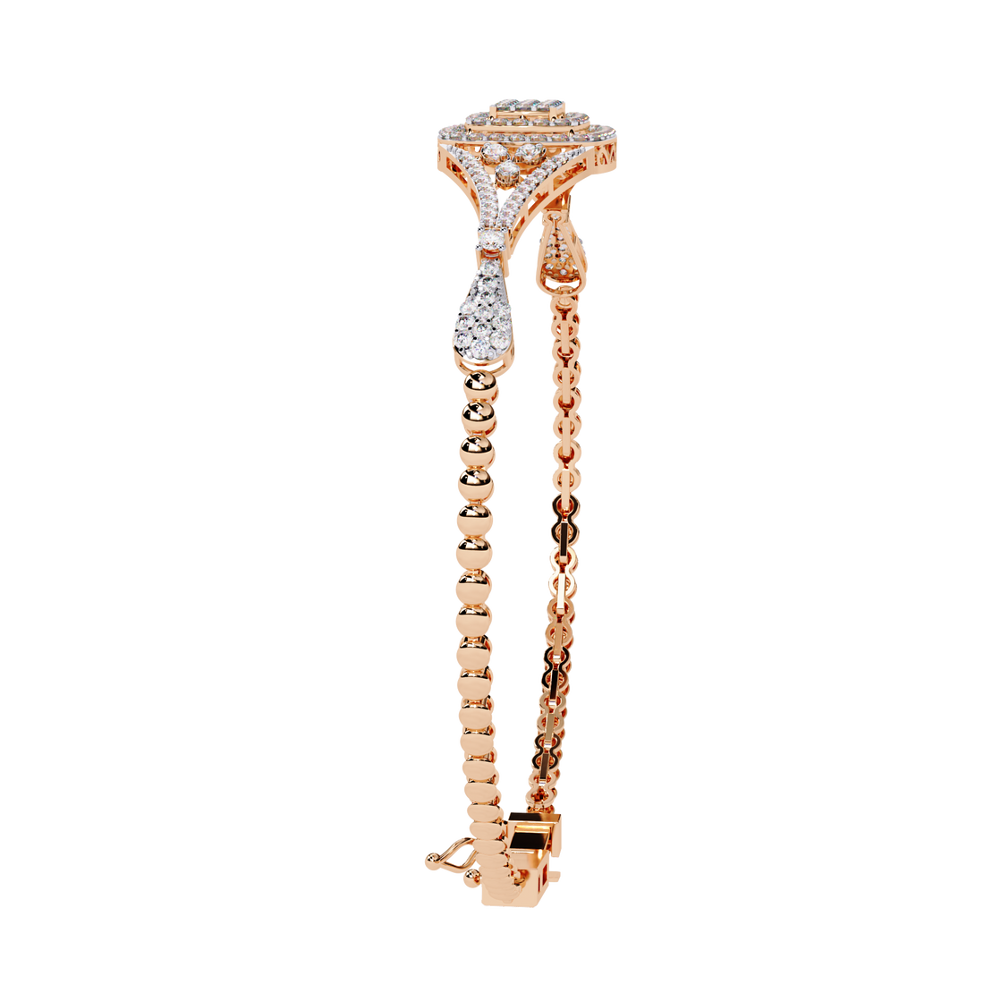 Vintage Cushion Halo Lab Grown Diamond Bracelet