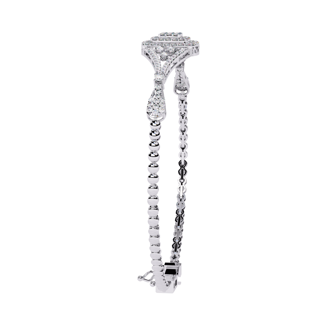 Vintage Cushion Halo Lab Grown Diamond Bracelet