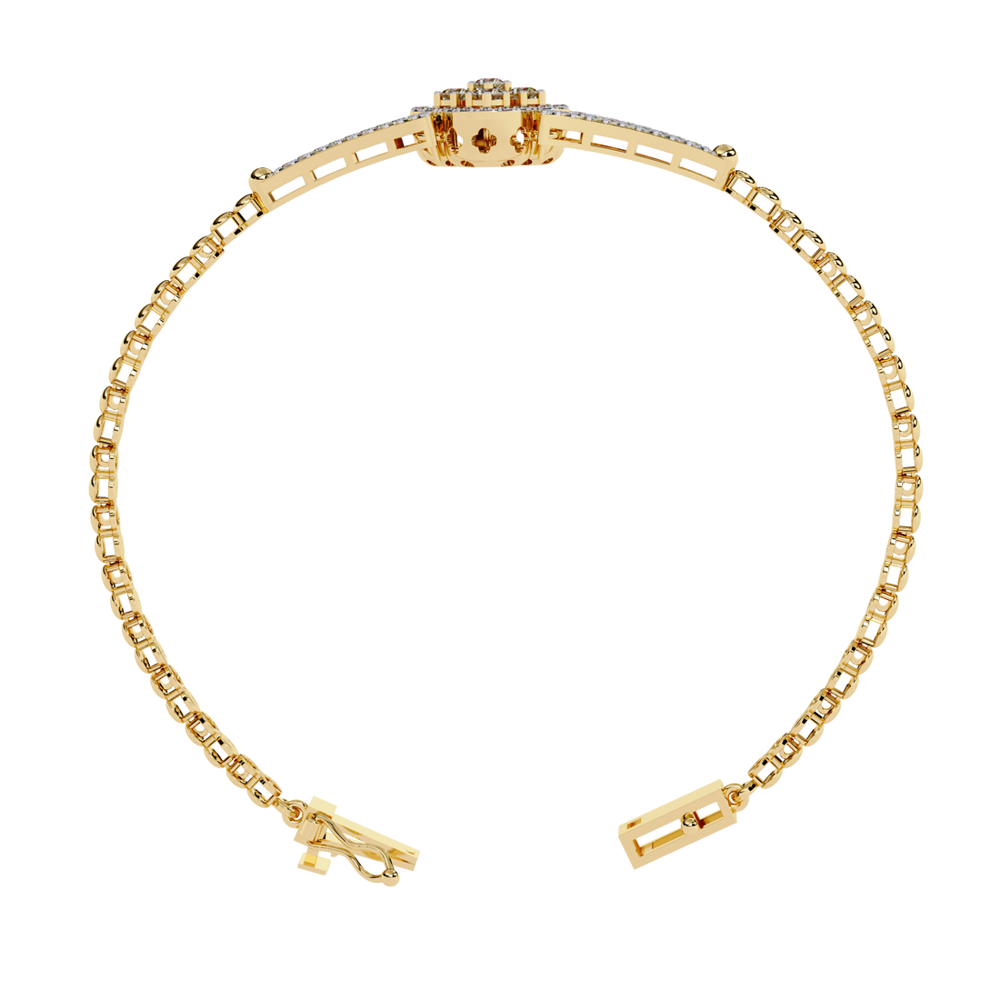 Geometric Art Deco Lab Grown Diamond Bracelet