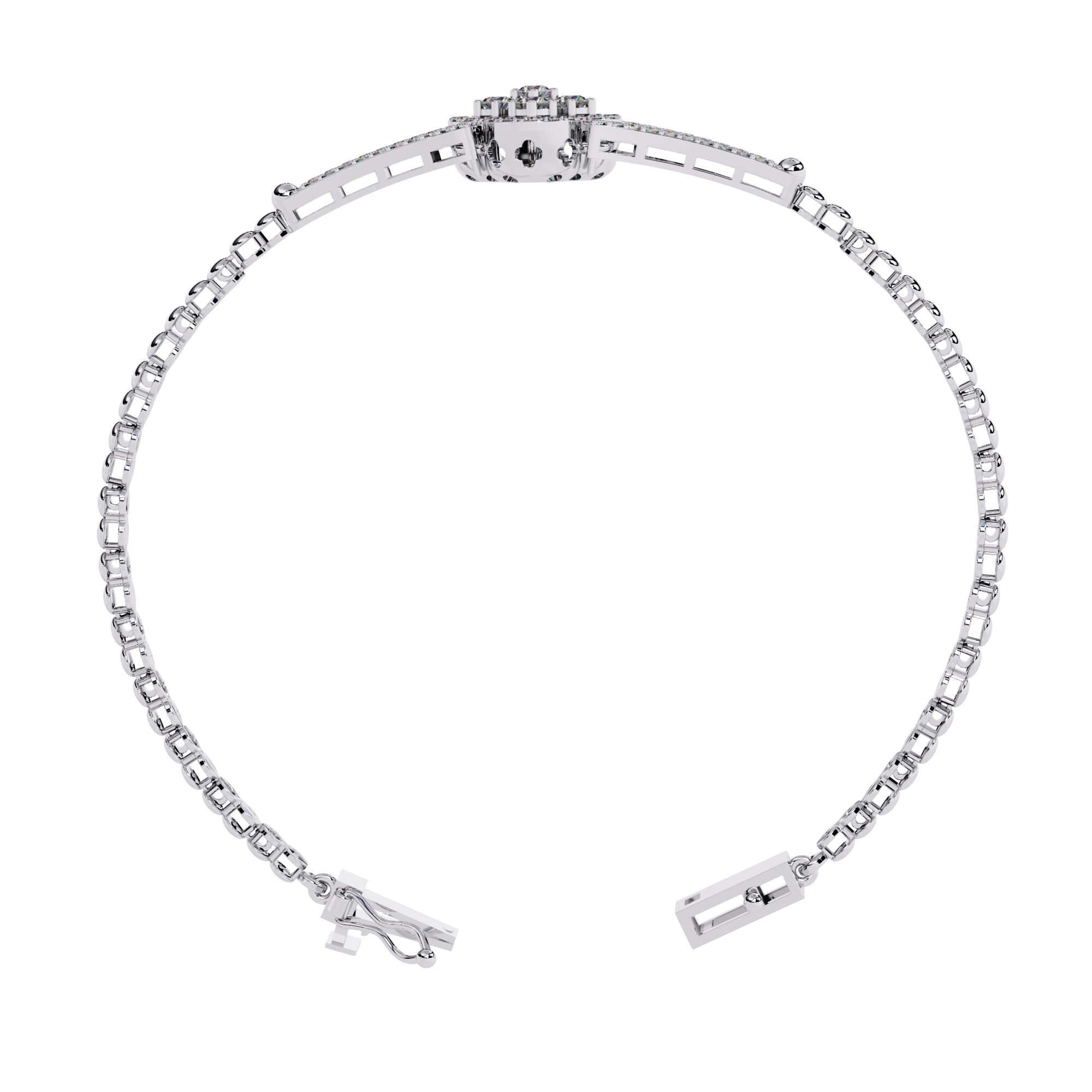 Geometric Art Deco Lab Grown Diamond Bracelet