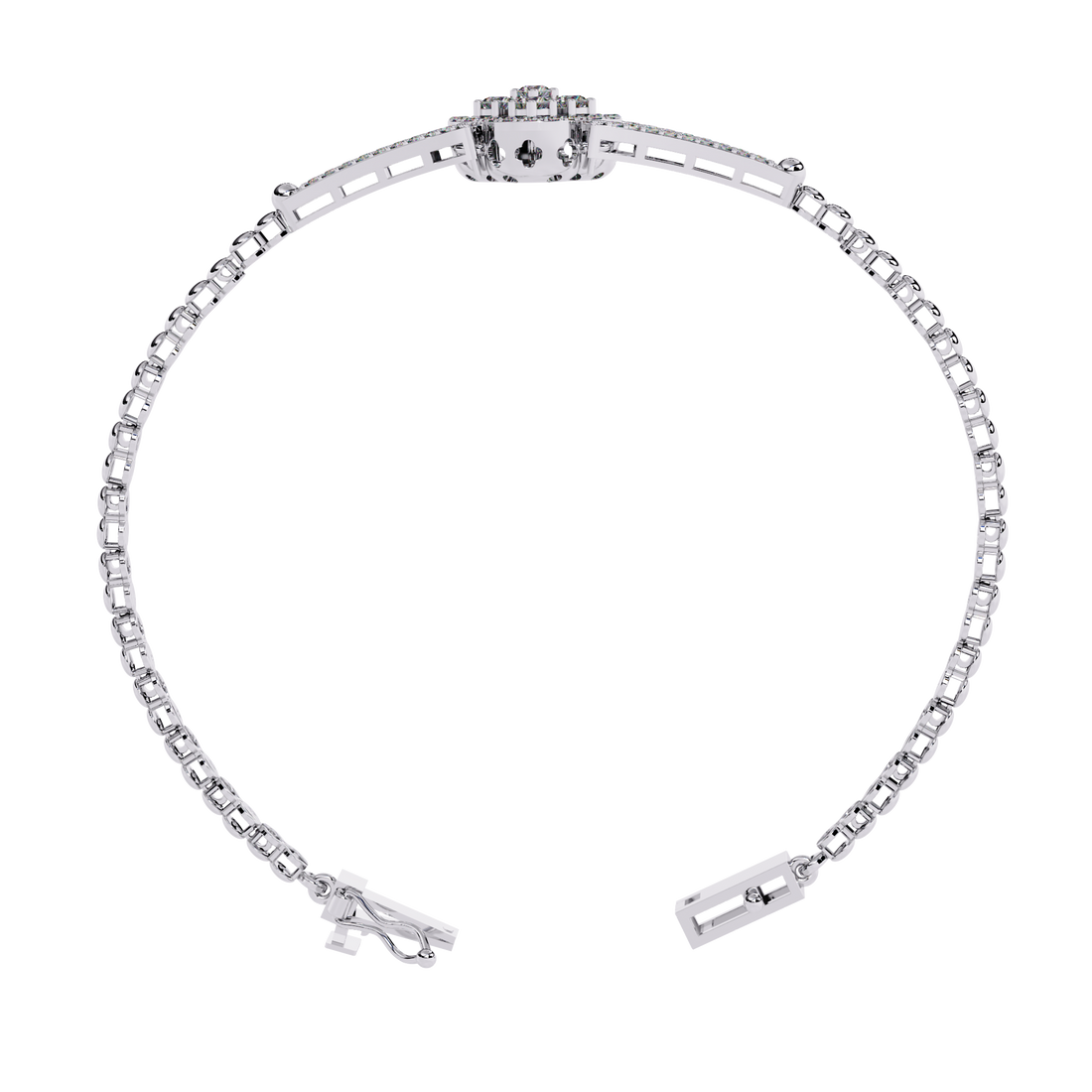 Geometric Art Deco Lab Grown Diamond Bracelet