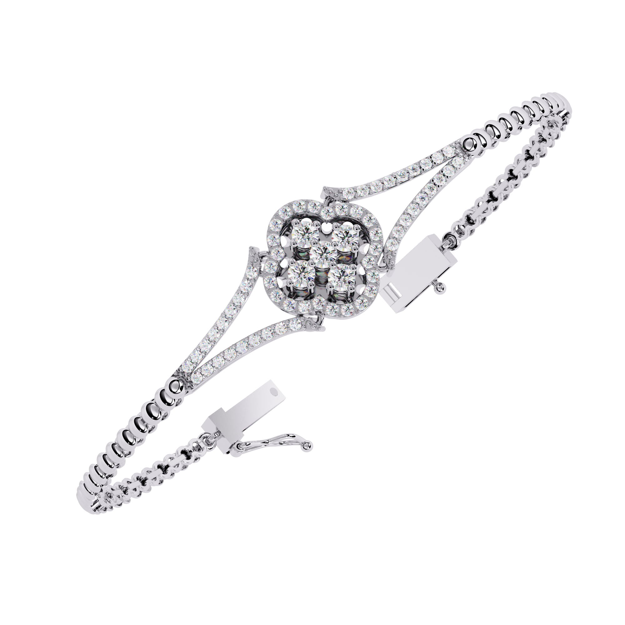 Geometric Art Deco Lab Grown Diamond Bracelet