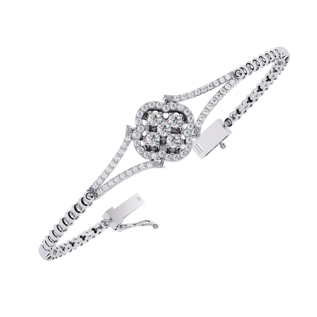 Geometric Art Deco Lab Grown Diamond Bracelet