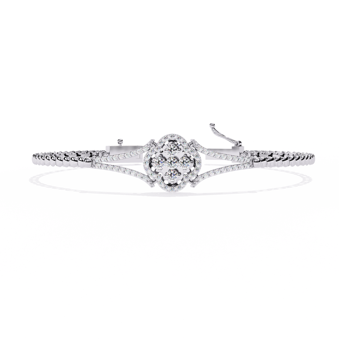 Geometric Art Deco Lab Grown Diamond Bracelet