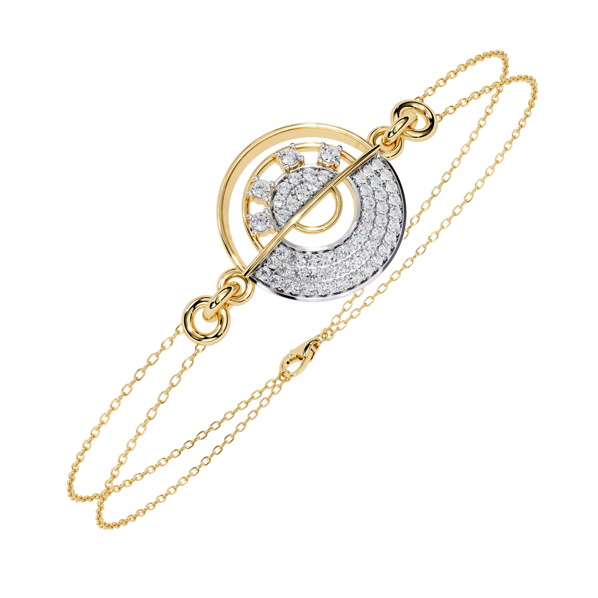 Contemporary Lab Grown Diamond Circle Bracelet