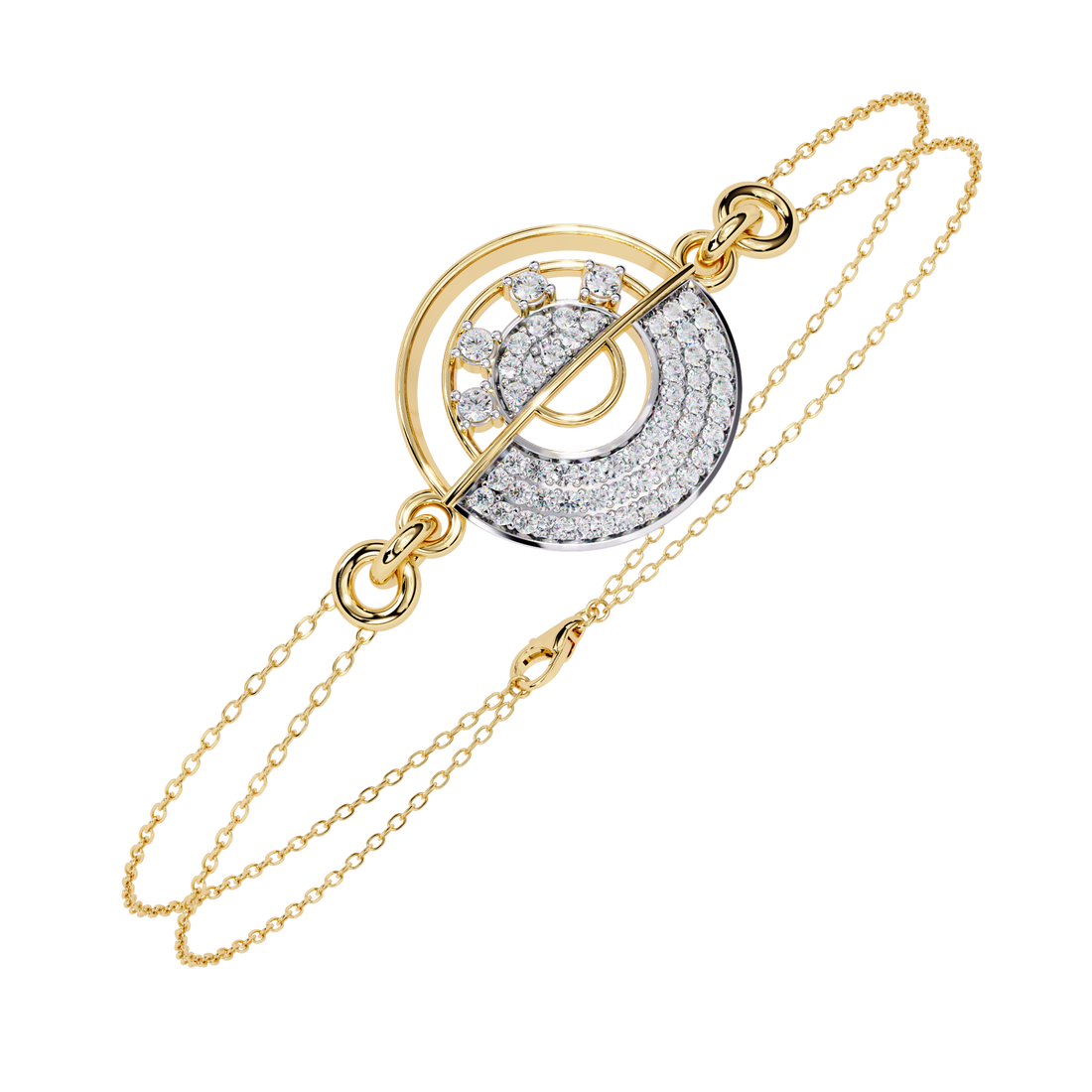 Contemporary Lab Grown Diamond Circle Bracelet