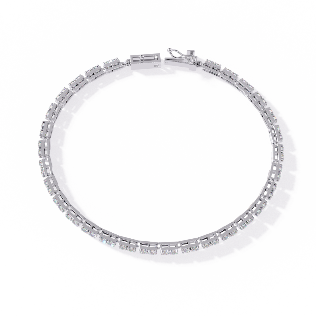 Classic Square lab Grown Tennis Bracelet