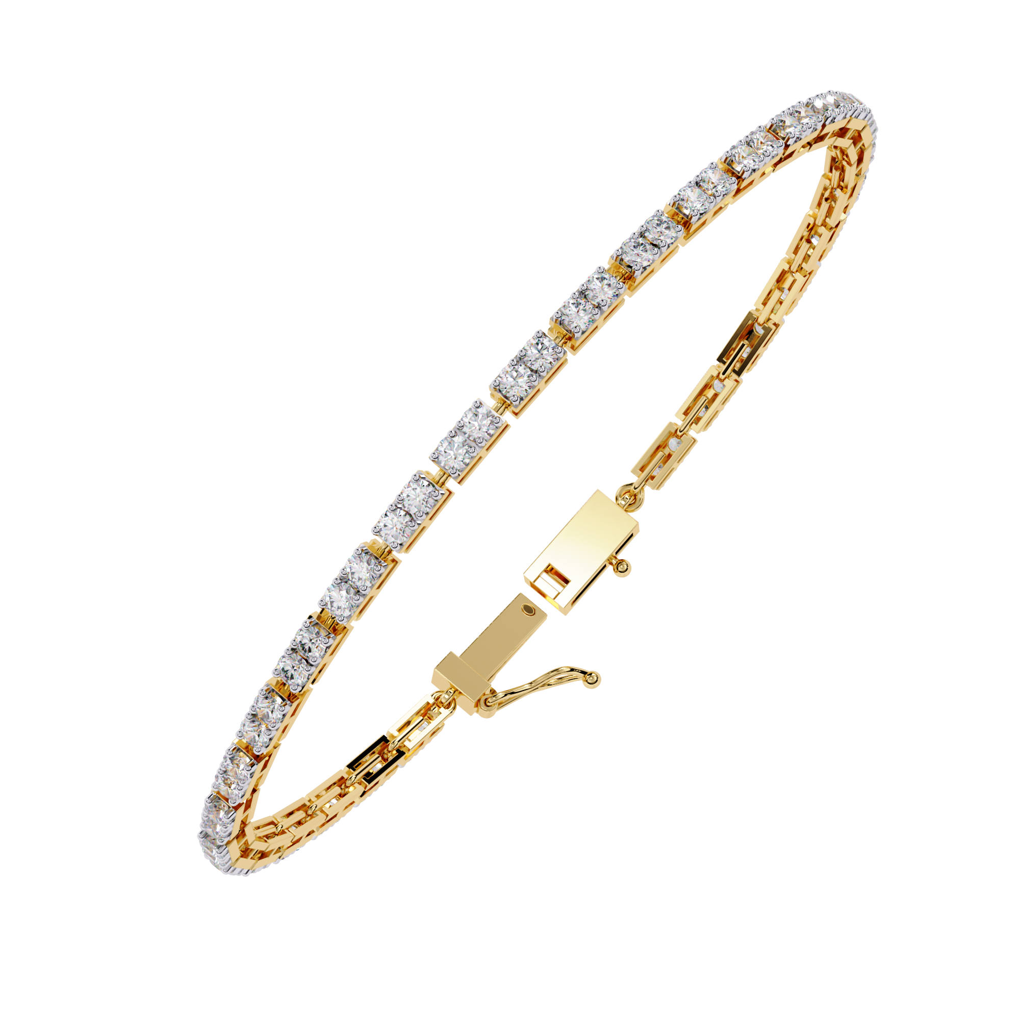 Classic Square lab Grown Tennis Bracelet