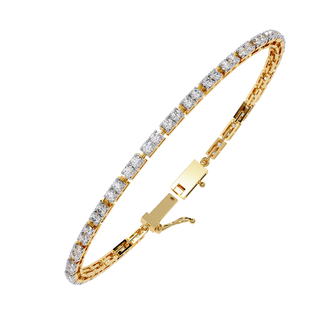 Classic Square lab Grown Tennis Bracelet