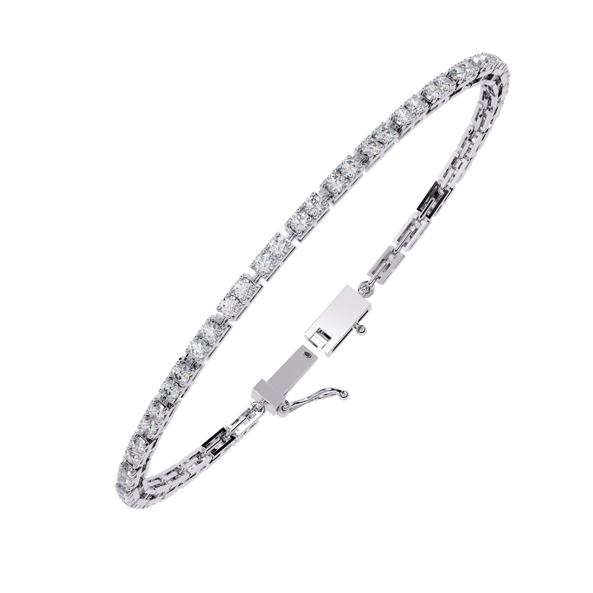 Classic Square lab Grown Tennis Bracelet