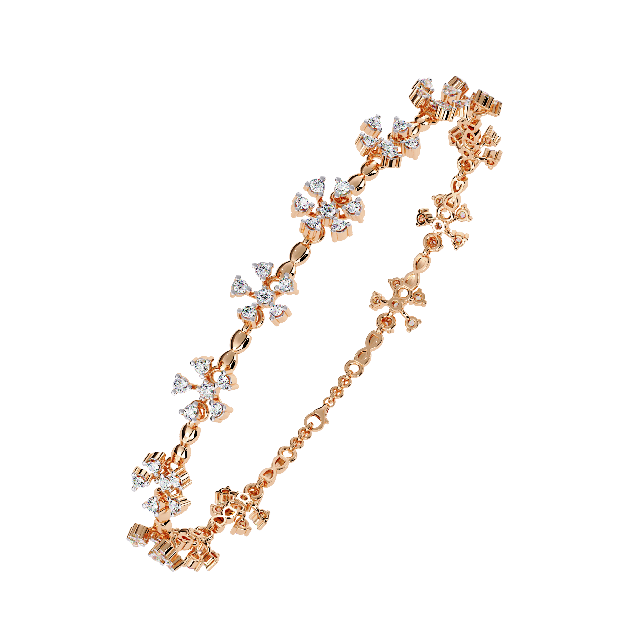 Floral Petals Lab Grown Diamond Bracelet