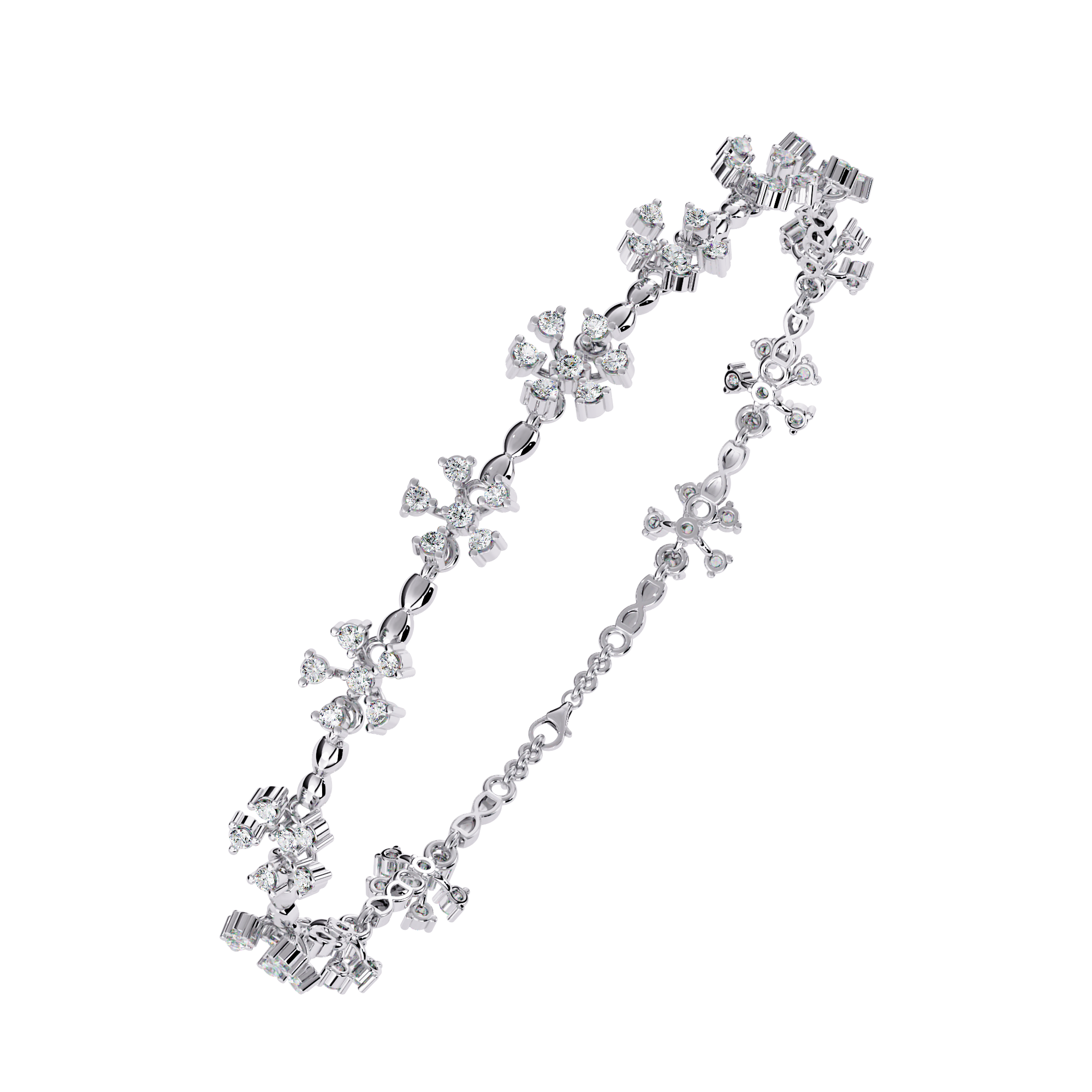 Floral Petals Lab Grown Diamond Bracelet