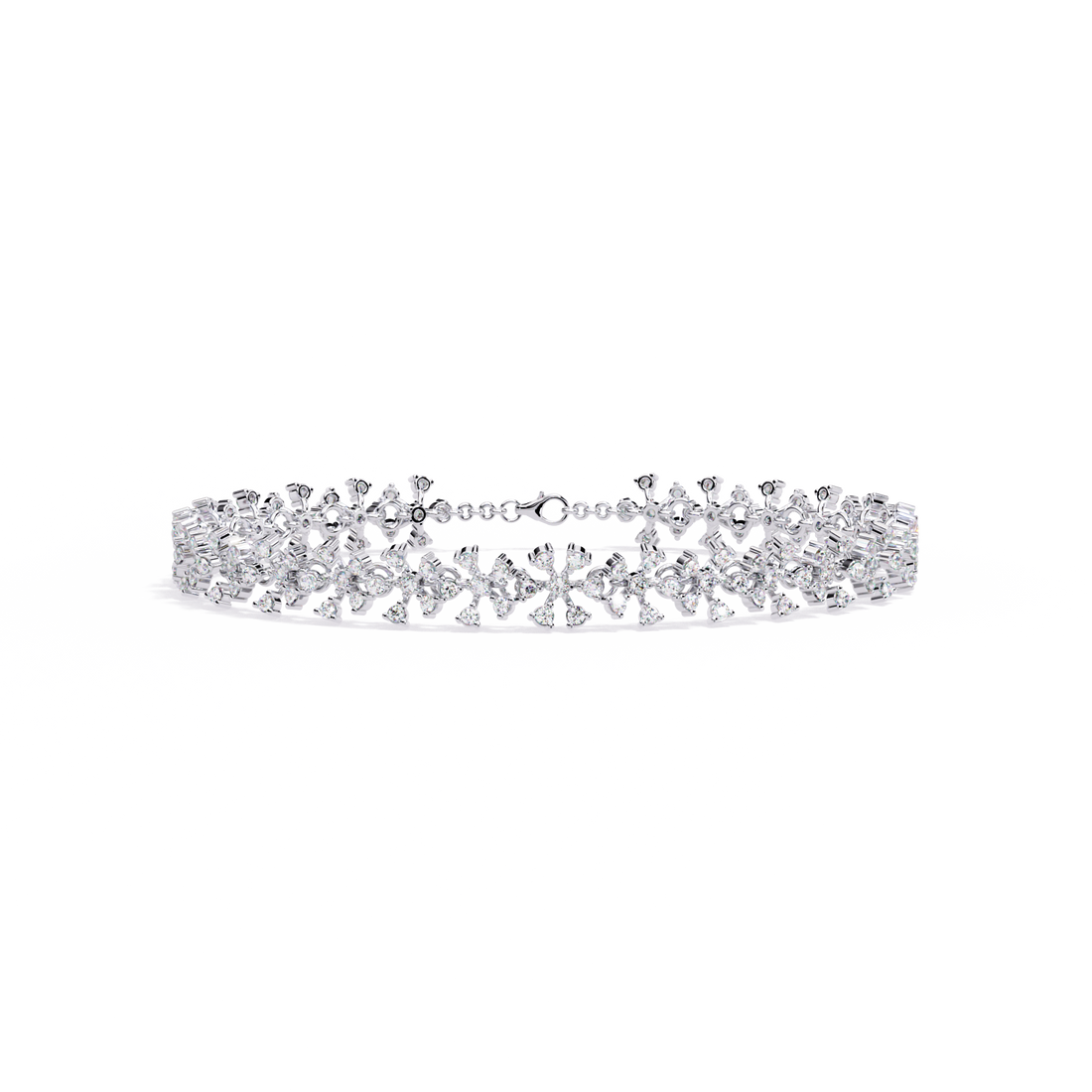 Cluster Elegant Floral Lab Grown Diamond Bracelet