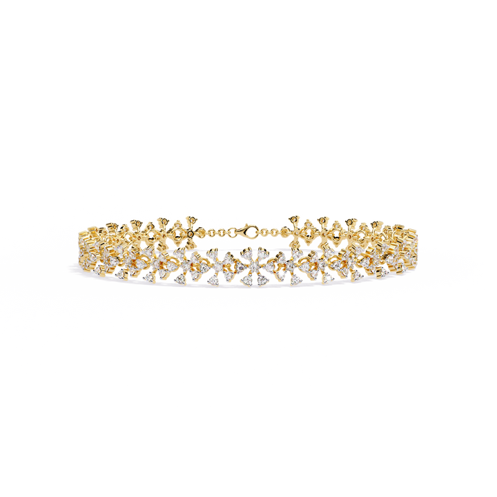 Cluster Elegant Floral Lab Grown Diamond Bracelet