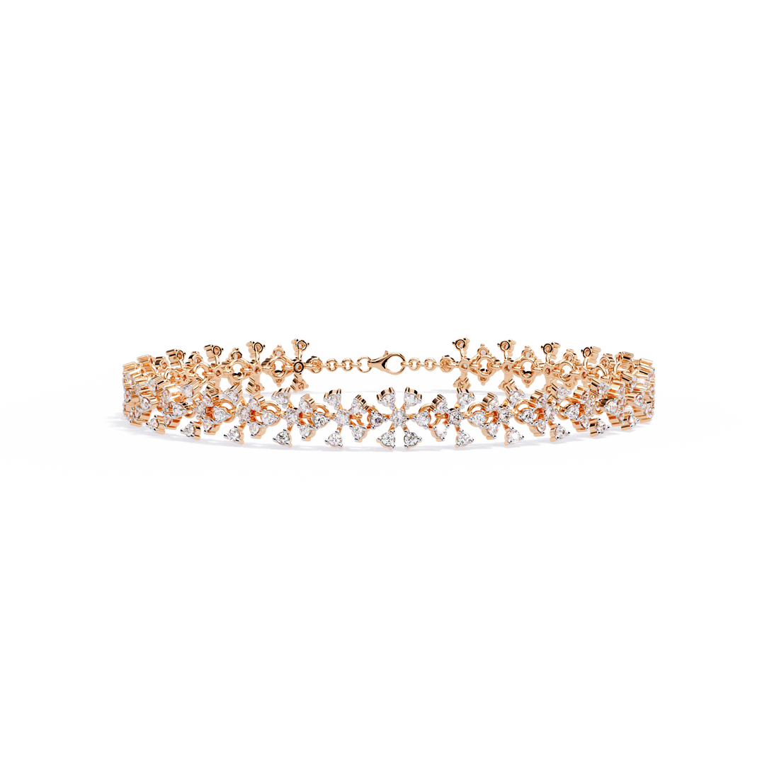 Cluster Elegant Floral Lab Grown Diamond Bracelet