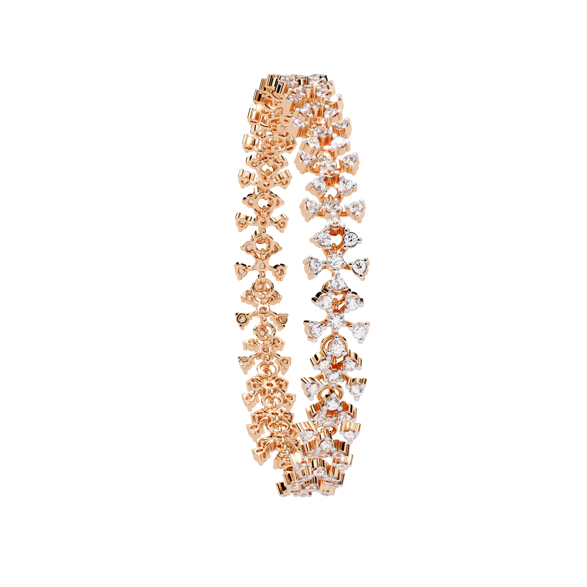 Cluster Elegant Floral Lab Grown Diamond Bracelet