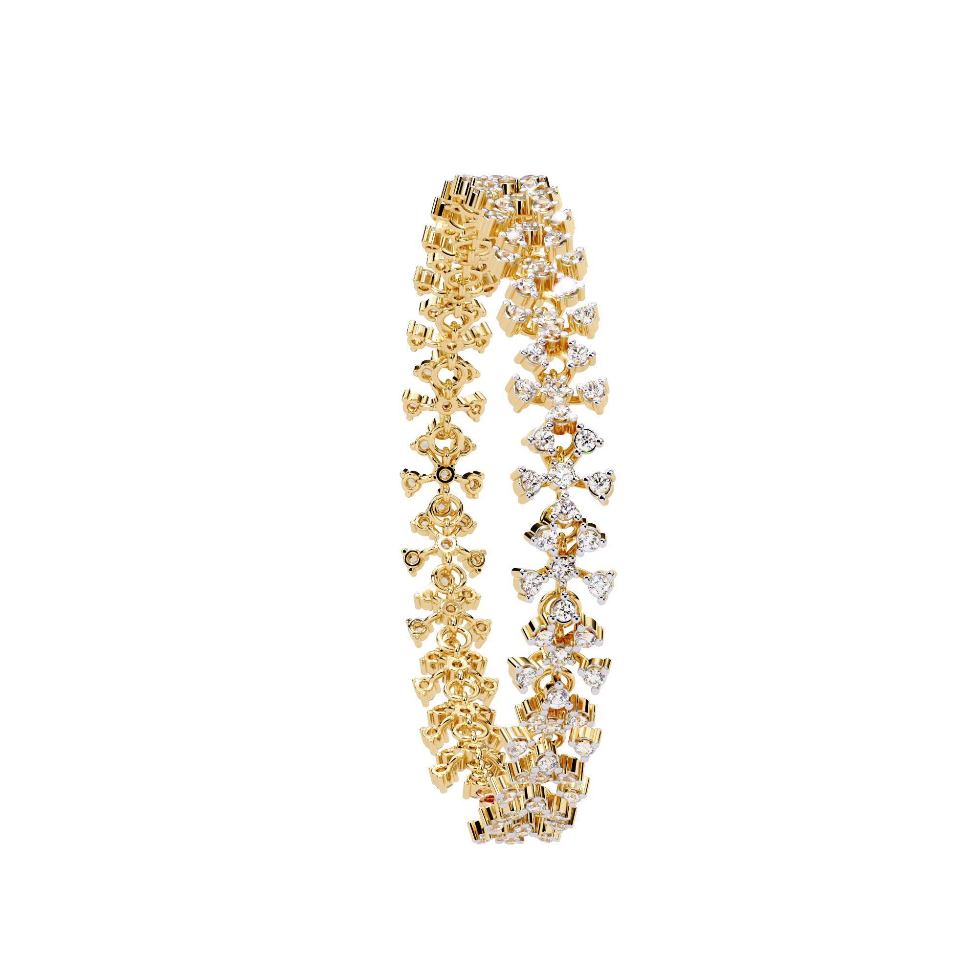 Cluster Elegant Floral Lab Grown Diamond Bracelet