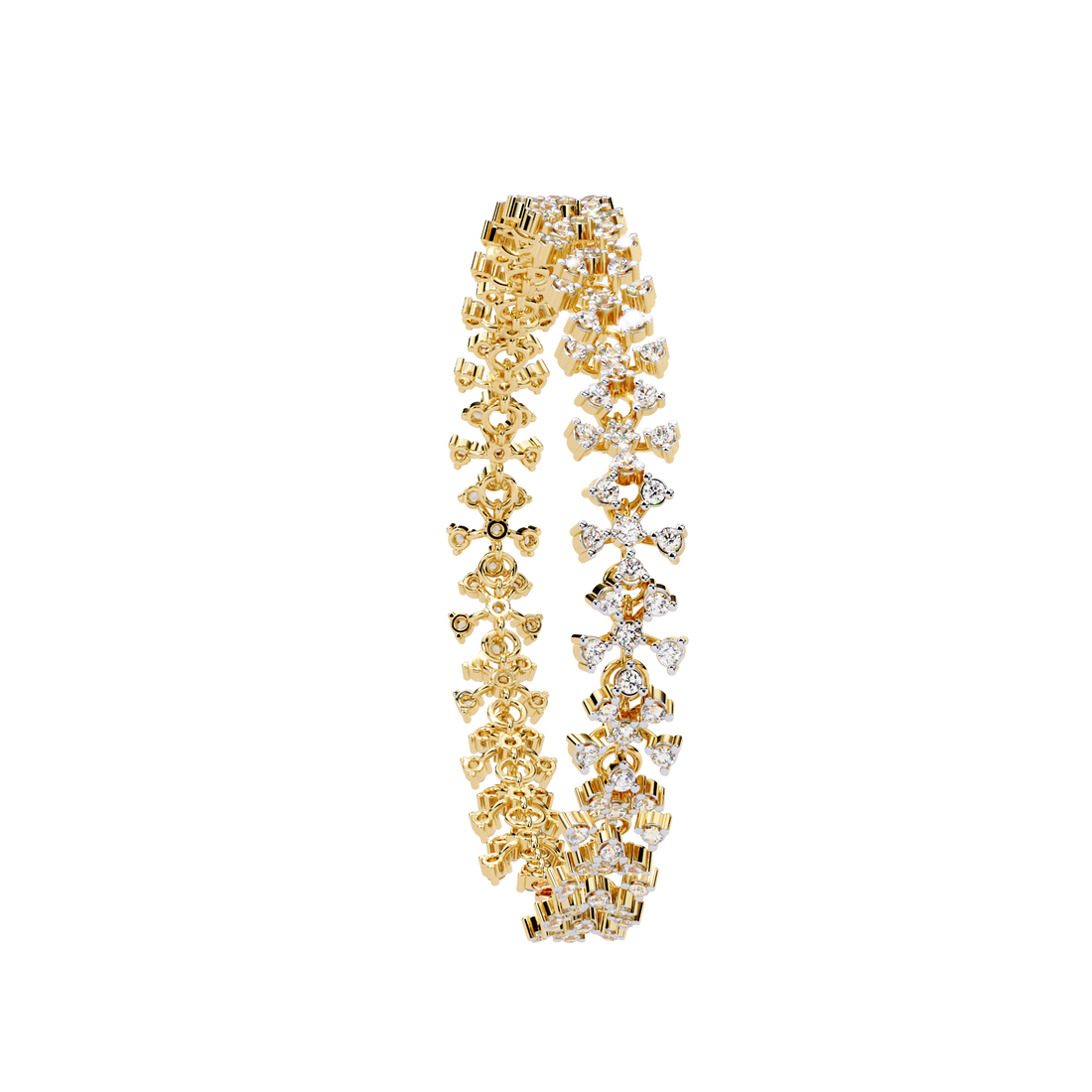 Cluster Elegant Floral Lab Grown Diamond Bracelet