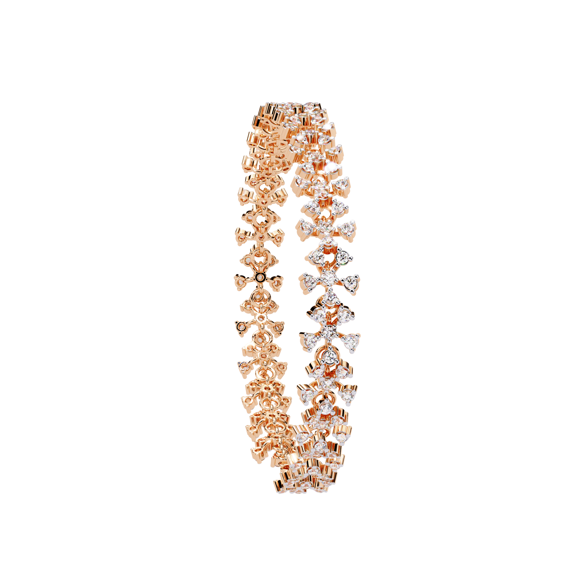 Cluster Elegant Floral Lab Grown Diamond Bracelet