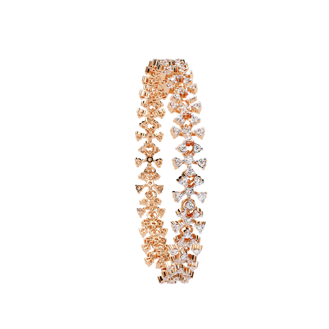 Cluster Elegant Floral Lab Grown Diamond Bracelet