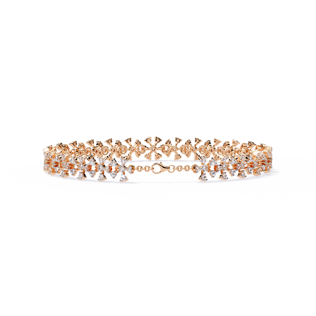 Cluster Elegant Floral Lab Grown Diamond Bracelet