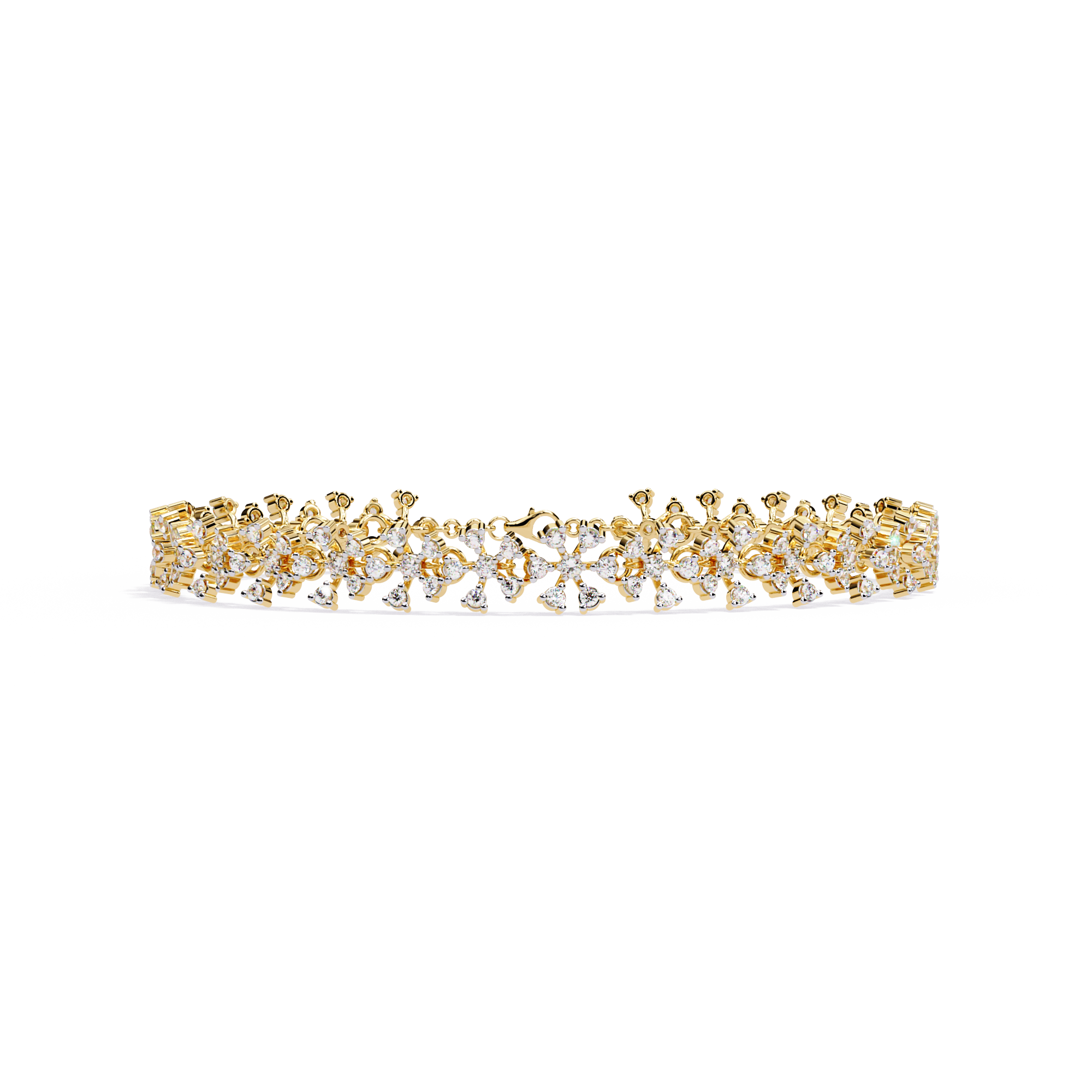 Cluster Elegant Floral Lab Grown Diamond Bracelet