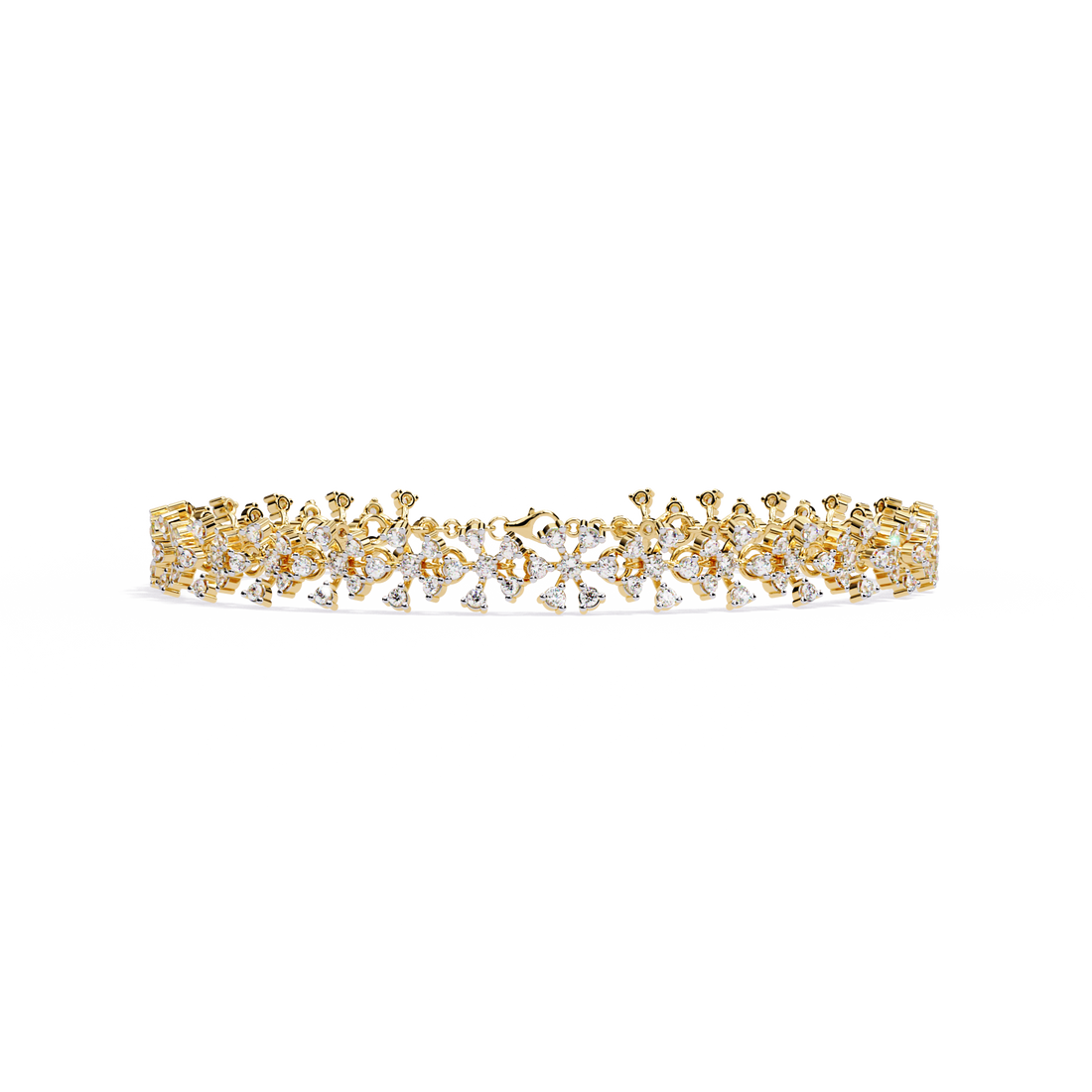 Cluster Elegant Floral Lab Grown Diamond Bracelet