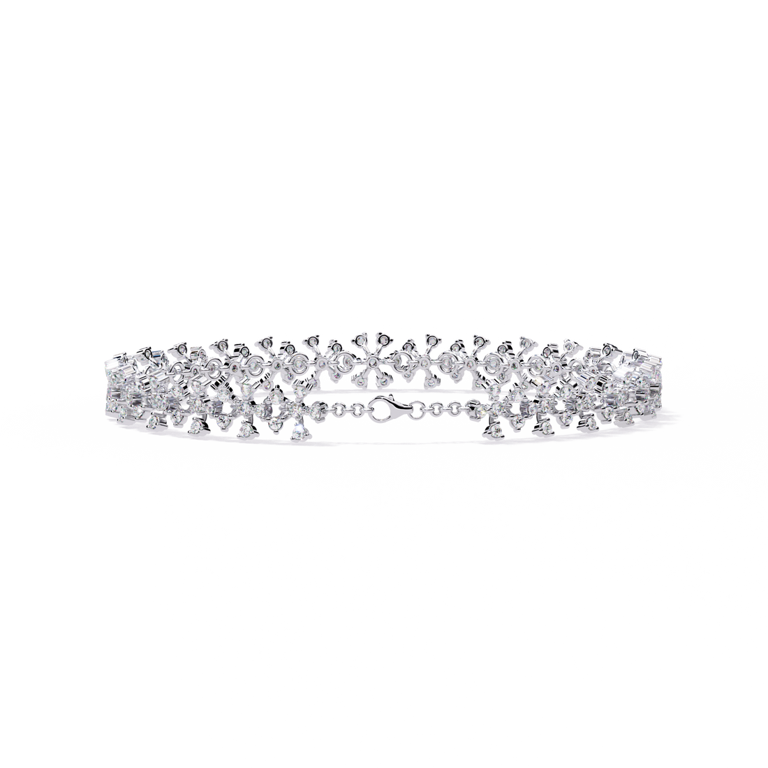 Cluster Elegant Floral Lab Grown Diamond Bracelet