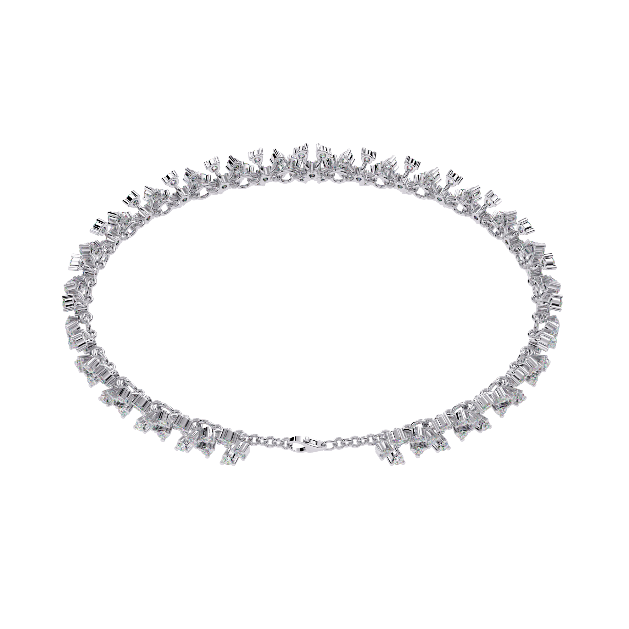 Cluster Elegant Floral Lab Grown Diamond Bracelet