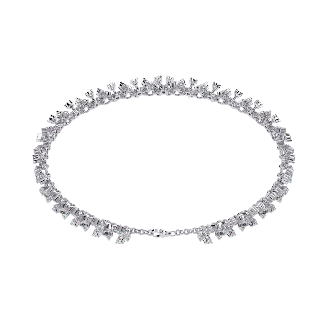 Cluster Elegant Floral Lab Grown Diamond Bracelet