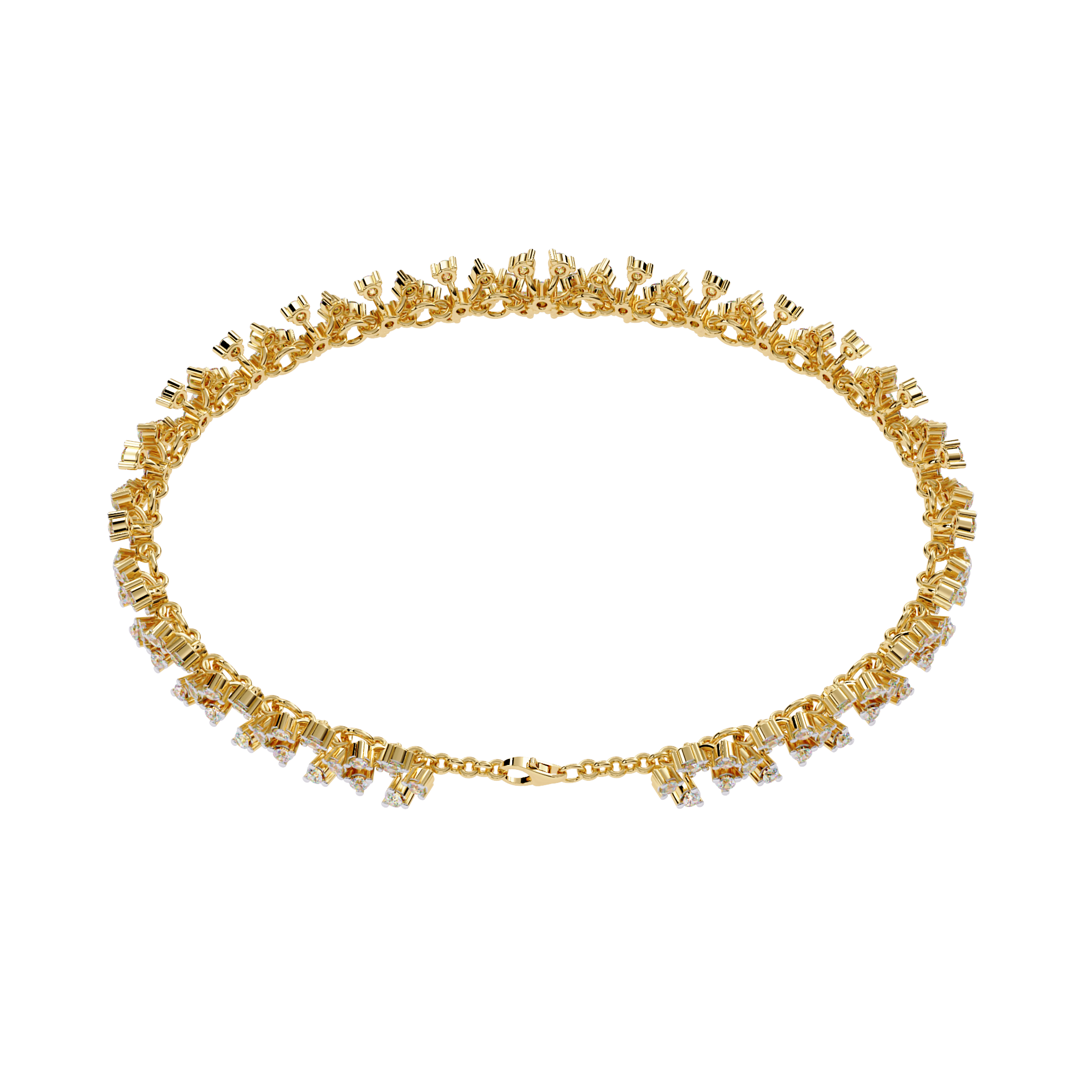 Cluster Elegant Floral Lab Grown Diamond Bracelet