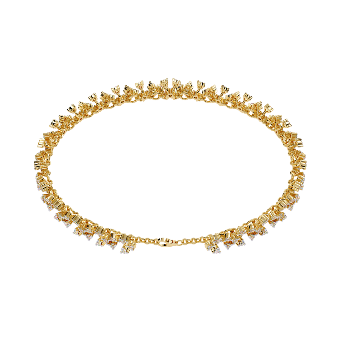 Cluster Elegant Floral Lab Grown Diamond Bracelet