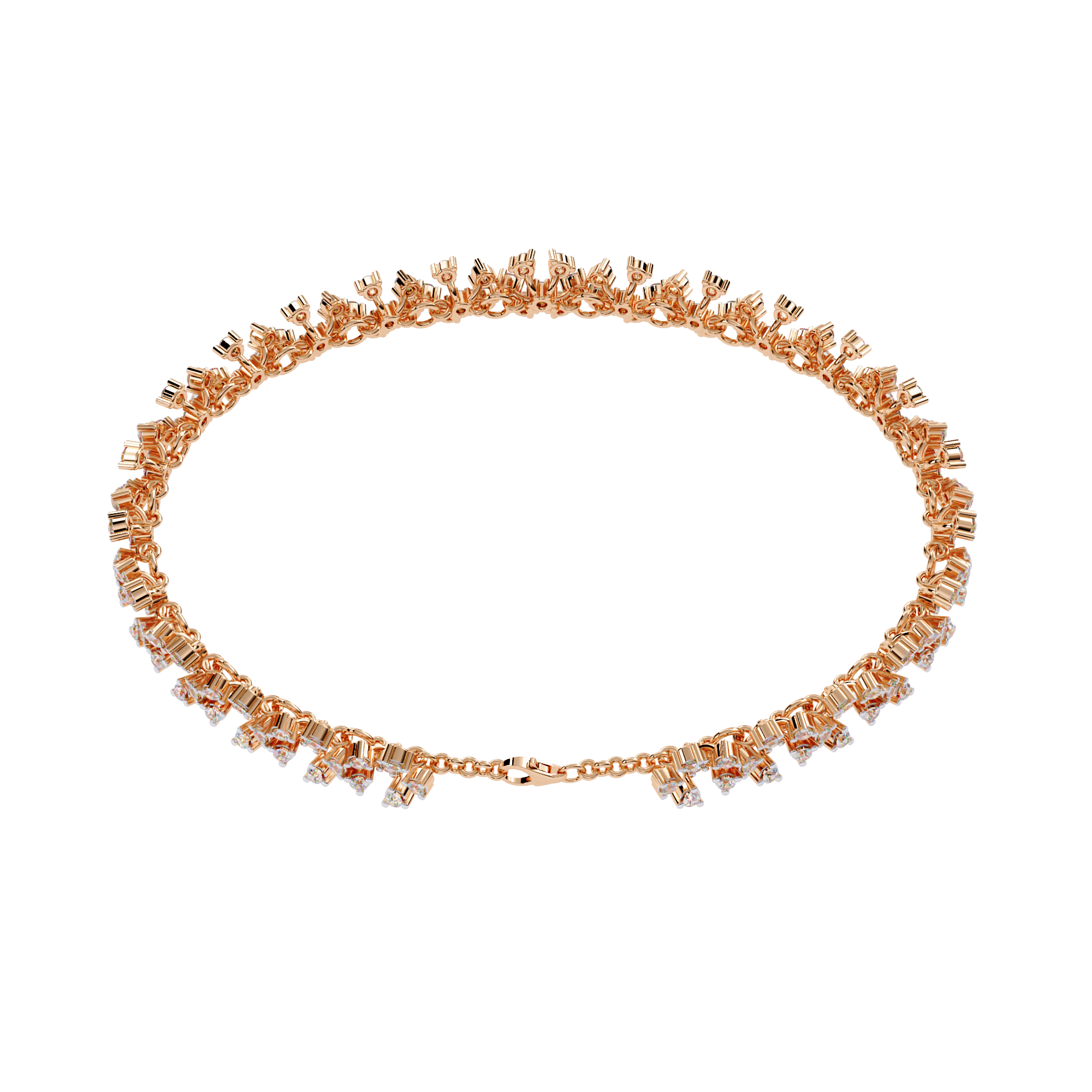 Cluster Elegant Floral Lab Grown Diamond Bracelet