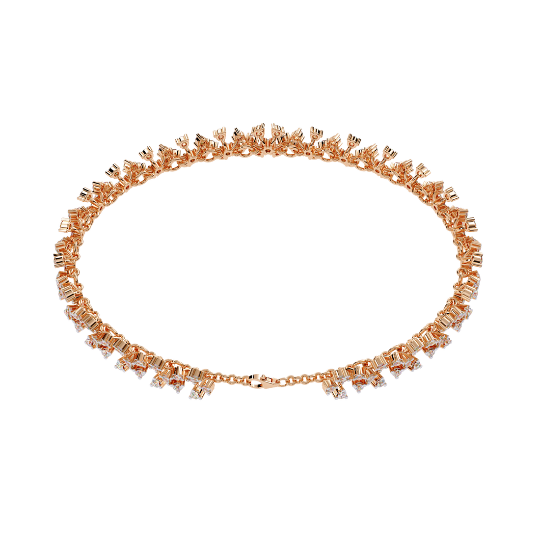 Cluster Elegant Floral Lab Grown Diamond Bracelet