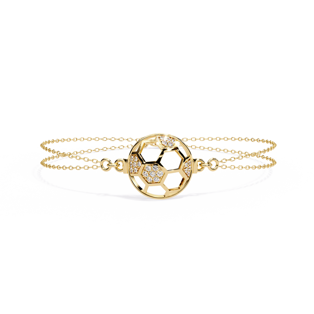 Sporty Dainty Charm Bracelet with Lab Grown Diamonds