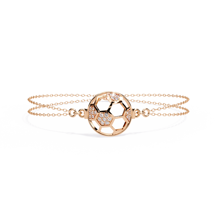 Sporty Dainty Charm Bracelet with Lab Grown Diamonds