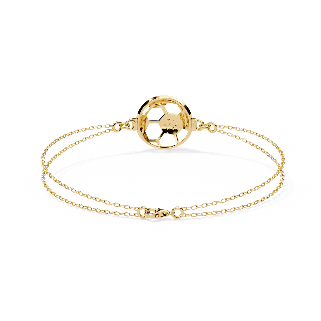 Sporty Dainty Charm Bracelet with Lab Grown Diamonds
