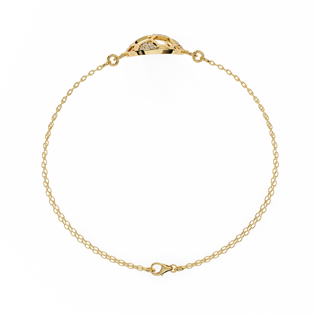 Sporty Dainty Charm Bracelet with Lab Grown Diamonds