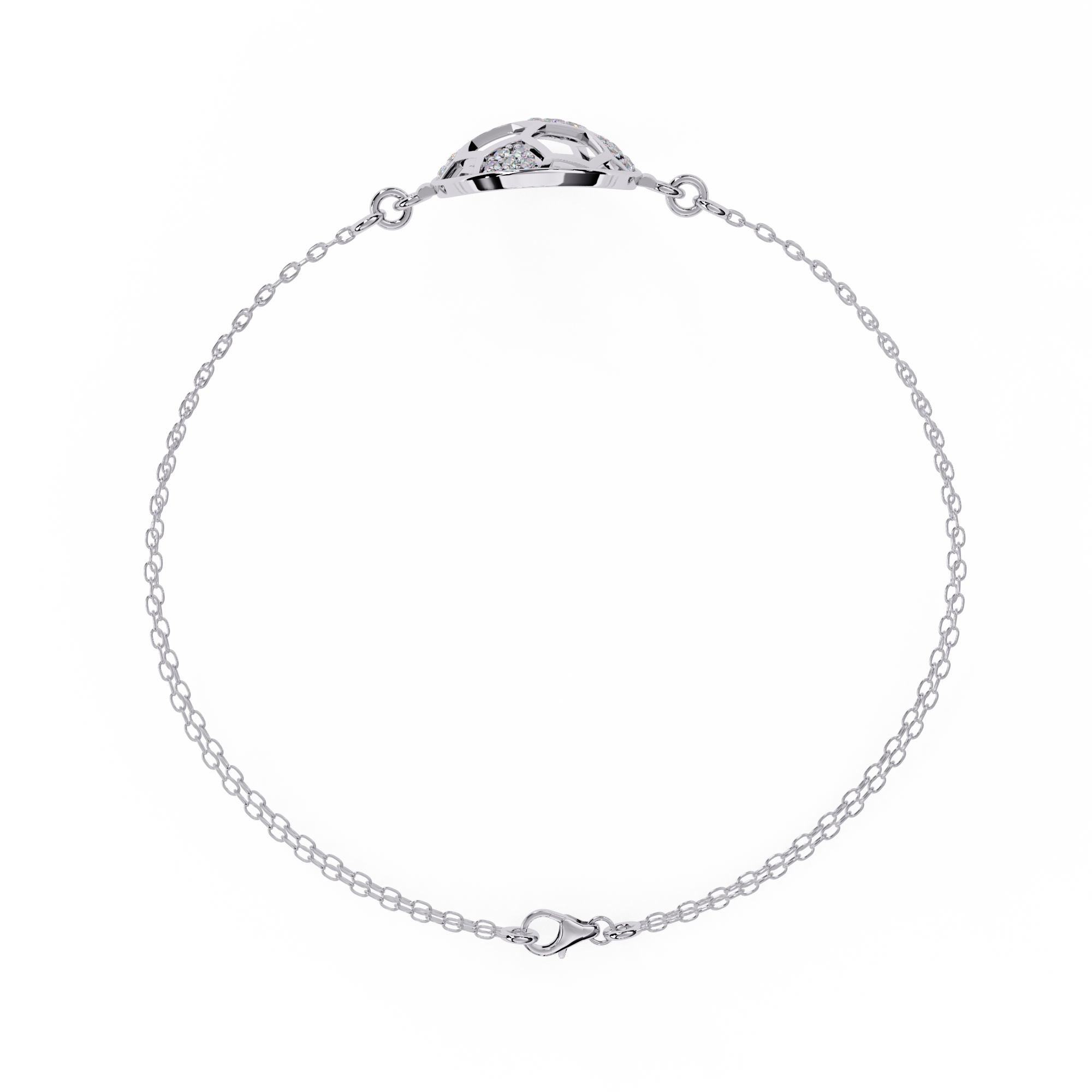 Sporty Dainty Charm Bracelet with Lab Grown Diamonds