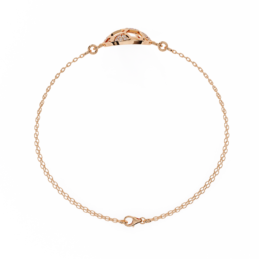 Sporty Dainty Charm Bracelet with Lab Grown Diamonds