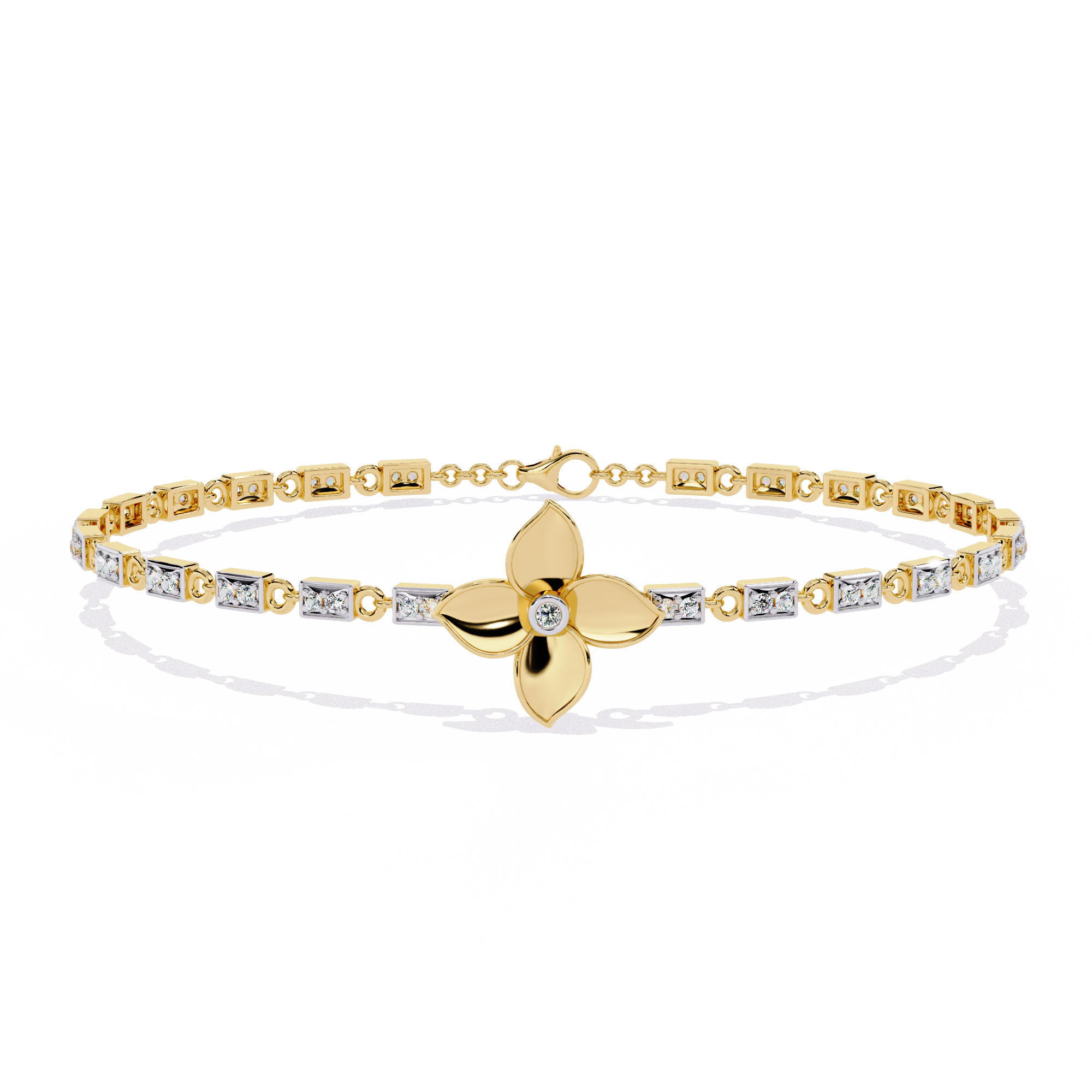 Delicate Floral Bracelet with Lab Grown Diamonds