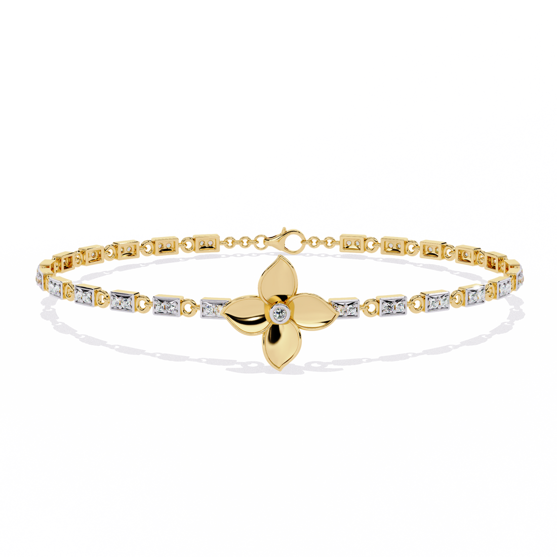 Delicate Floral Bracelet with Lab Grown Diamonds