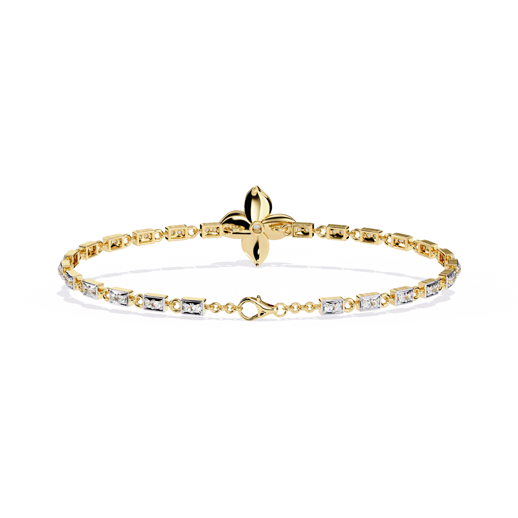 Delicate Floral Bracelet with Lab Grown Diamonds