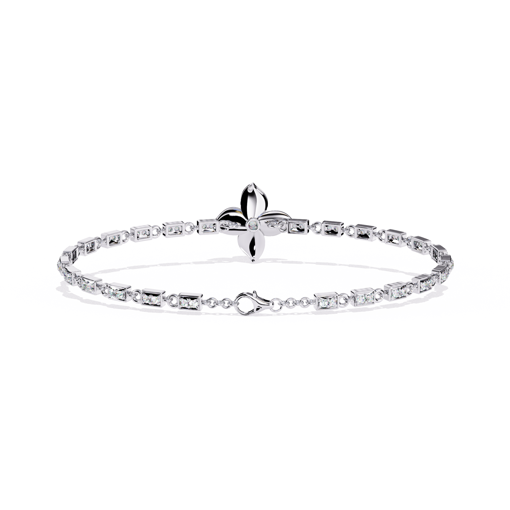 Delicate Floral Bracelet with Lab Grown Diamonds