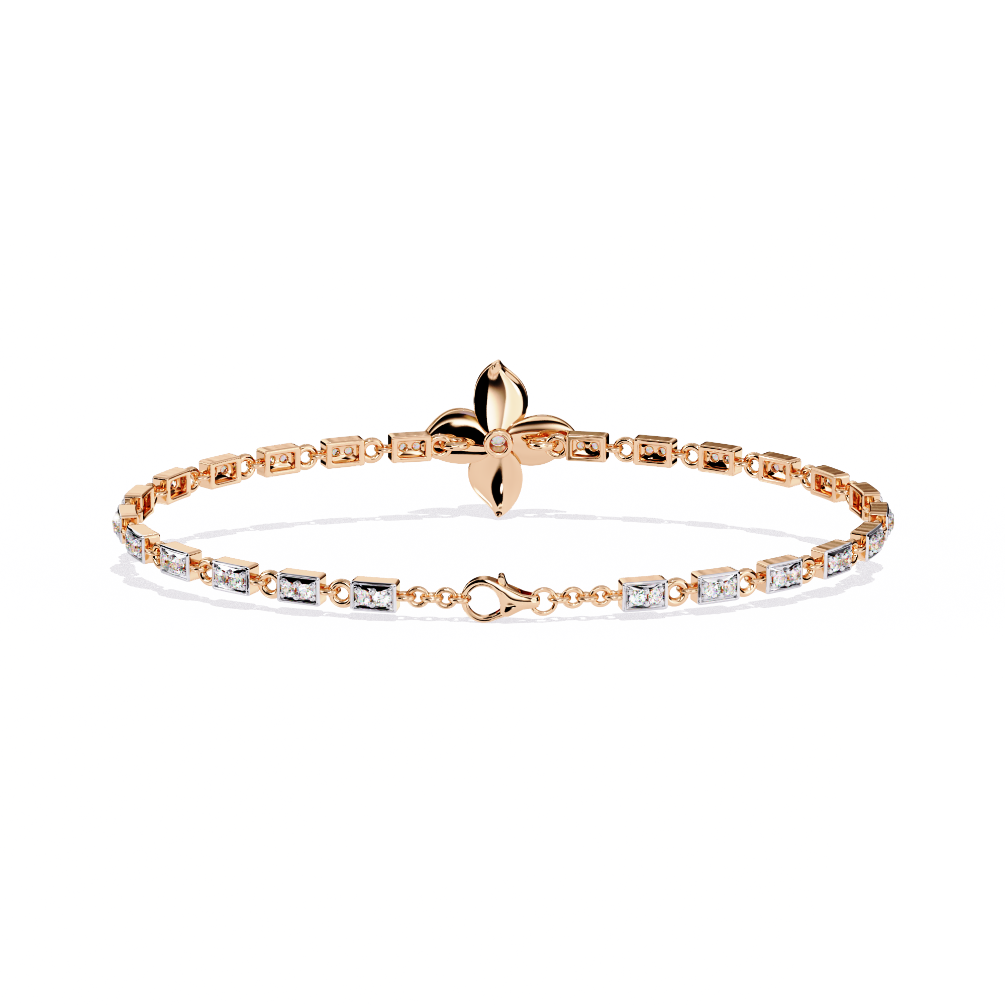 Delicate Floral Bracelet with Lab Grown Diamonds