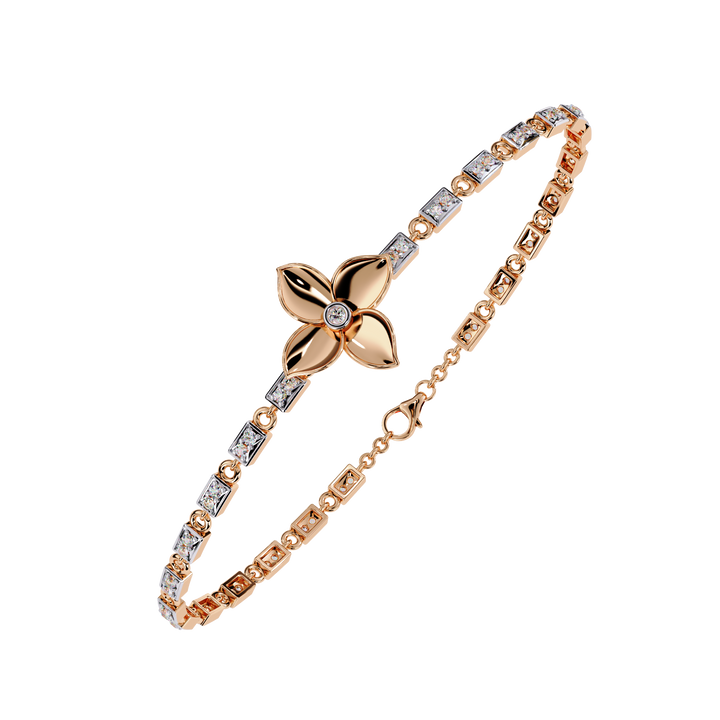 Delicate Floral Bracelet with Lab Grown Diamonds
