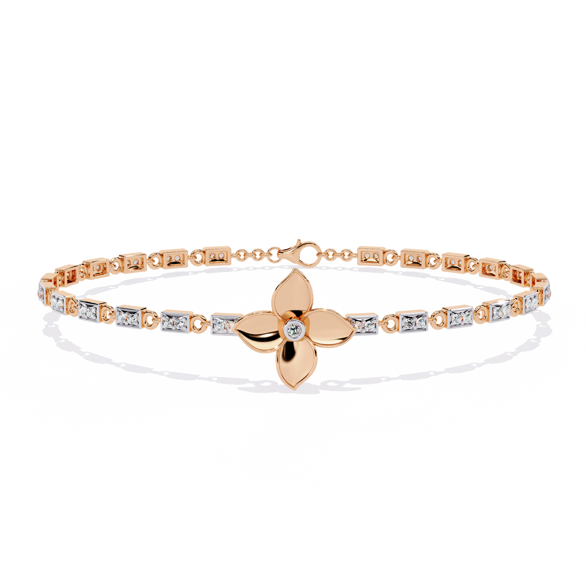 Delicate Floral Bracelet with Lab Grown Diamonds