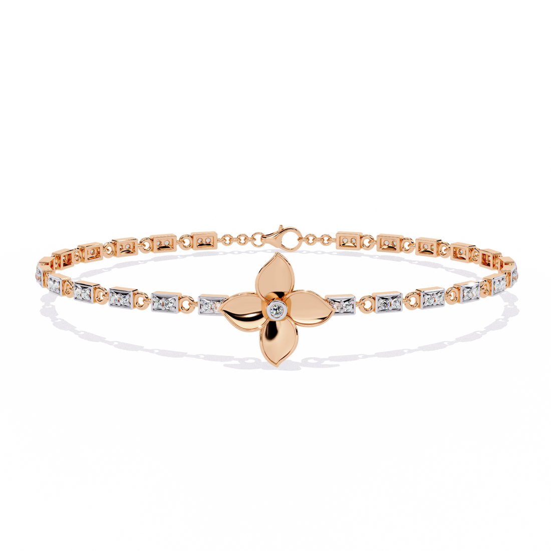 Delicate Floral Bracelet with Lab Grown Diamonds