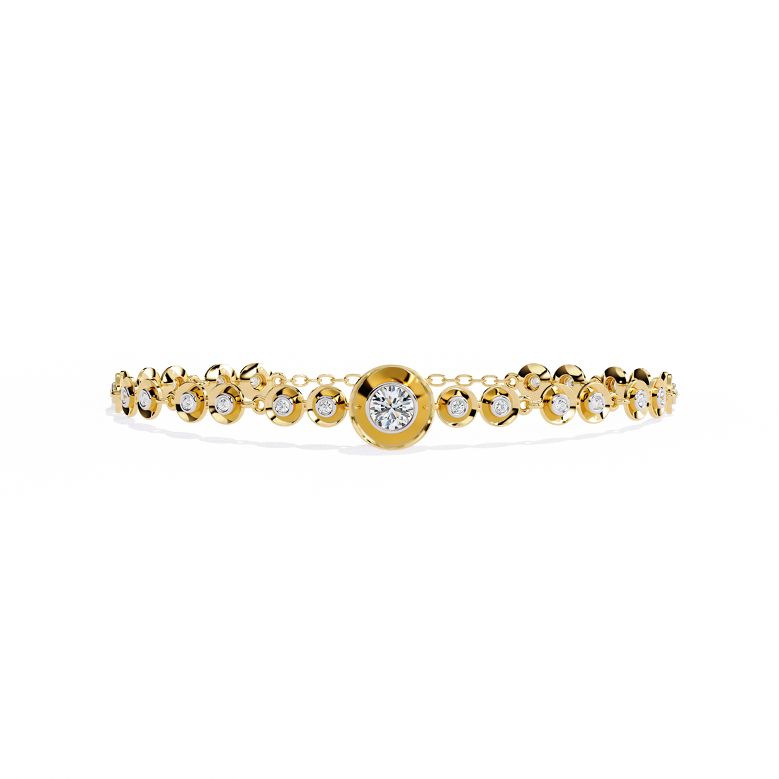 Minimalist Bezel Set Round Diamond Bracelet